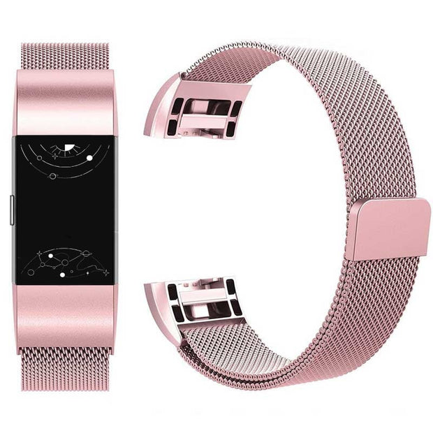 Alii Milanese Stainless Steel Strap For Fitbit Charge 3