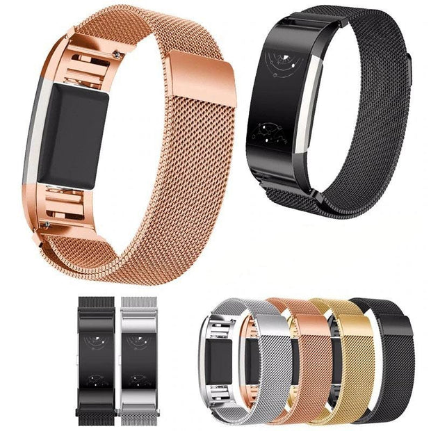 Alii Milanese Stainless Steel Strap For Fitbit Charge 3