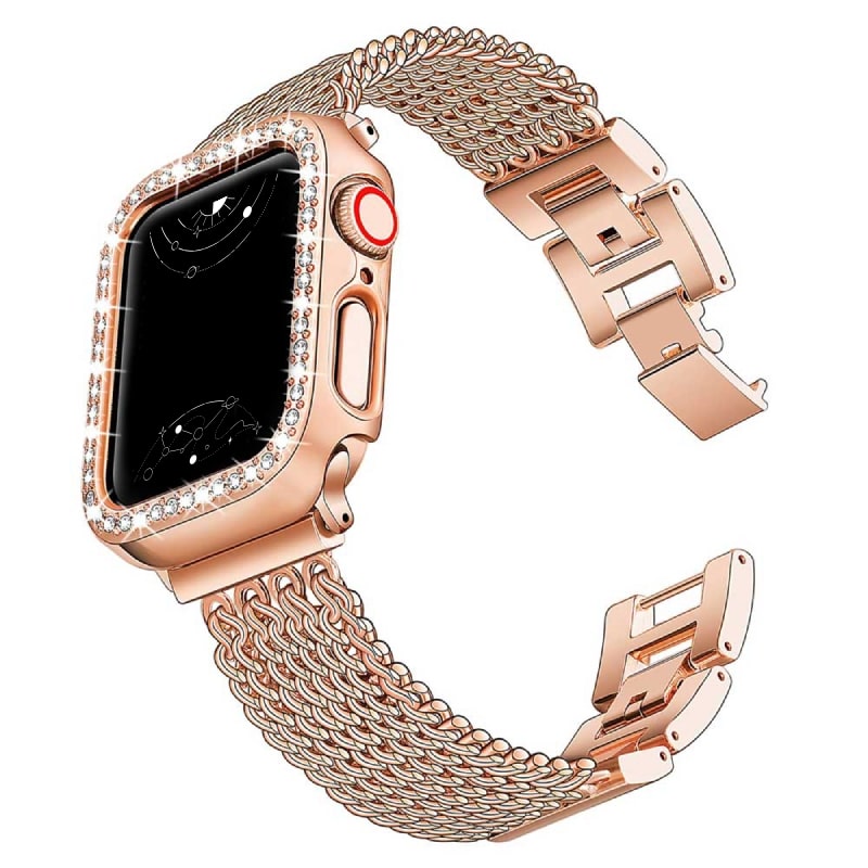 Aliqui Designer Stainless Steel Strap + Case For Apple Watch  