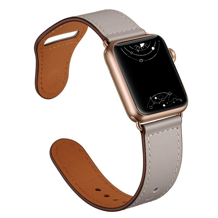 Silver apple 2025 watch leather band