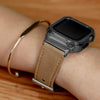 Fumi Genuine Leather Strap With Metal Case