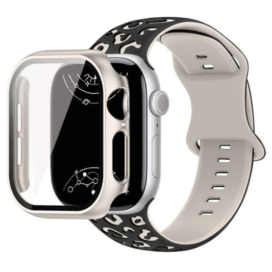 Aureus Engrave Leopard Silicone Strap With Glass Case