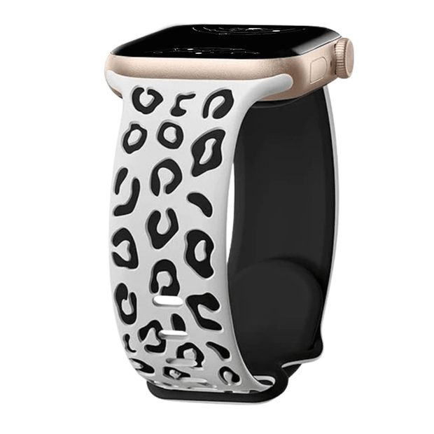 Obvius Silicone Strap With Engraved Leopard Pattern