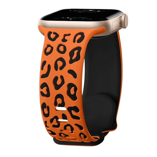 Obvius Silicone Strap With Engraved Leopard Pattern