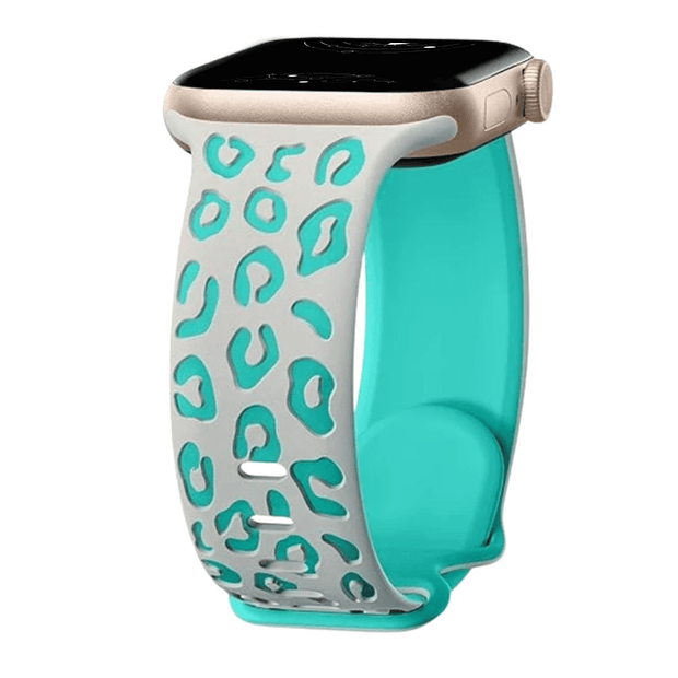 Obvius Silicone Strap With Engraved Leopard Pattern