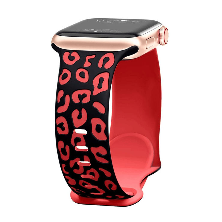 Obvius Silicone Strap With Engraved Leopard Pattern