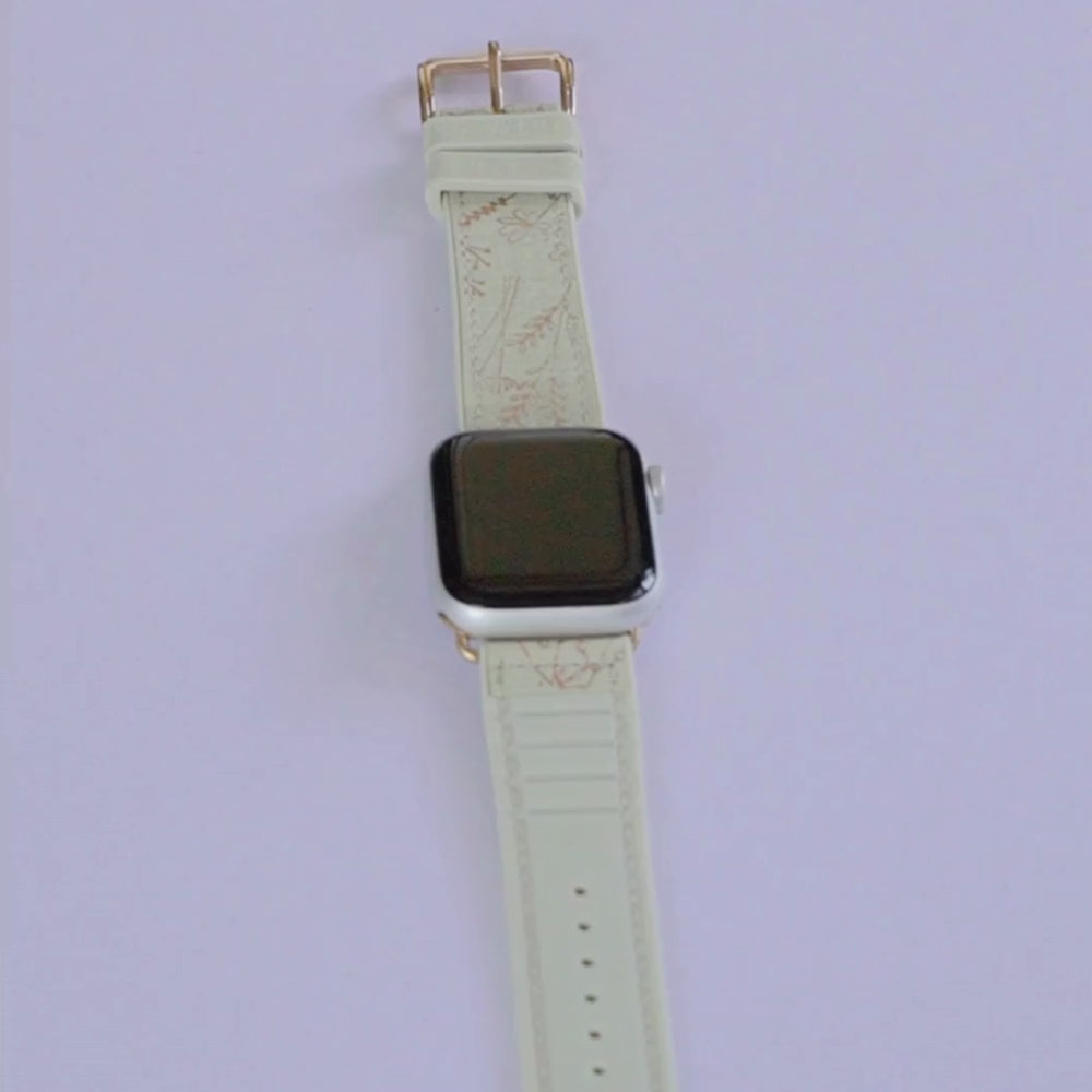 Satura Engraved Flower Silicone Band - Astra Straps
