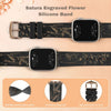 Satura Engraved Flower Silicone Strap