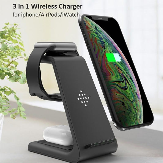 3 IN 1 FAST WIRELESS CHARGING STAND FOR IPHONE, APPLE WATCH & AIRPODS - Astra Straps