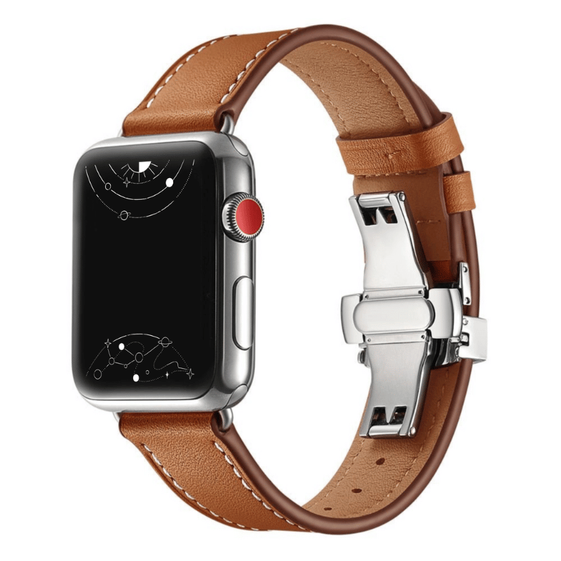 Altum Leather Strap For Apple Watch Series 1 10 SE SE2 Ultra Ultra2 Butterfly Buckle iWatch Band Astra Straps UK