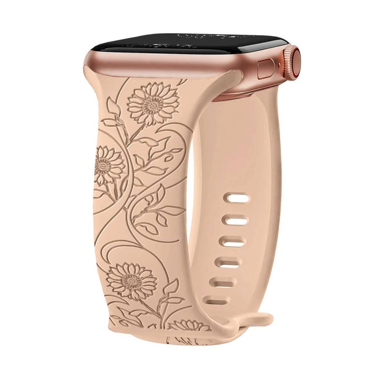 Levo Floral Engraved Silicone Strap