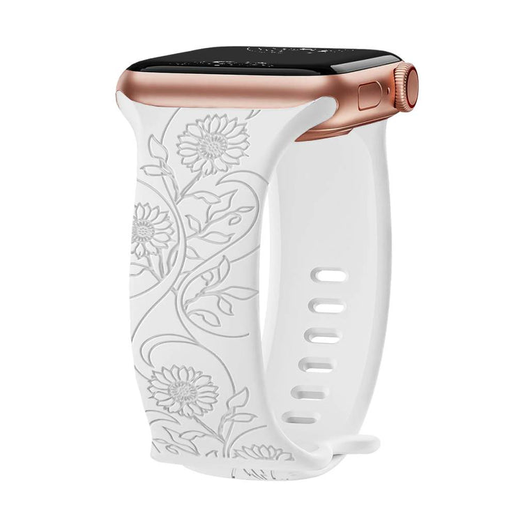 Levo Floral Engraved Silicone Strap